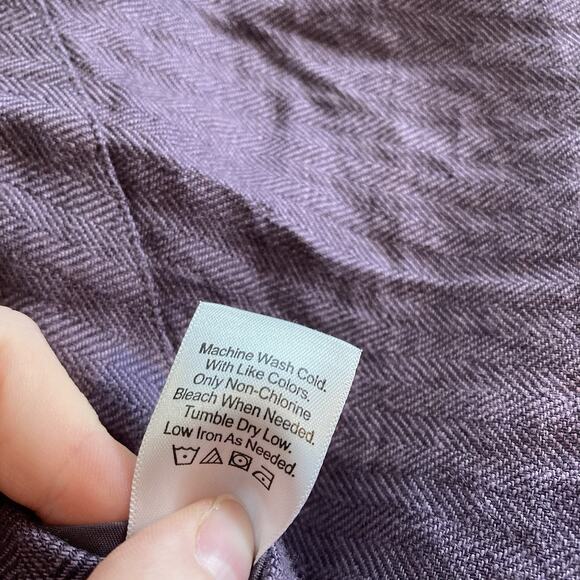 Coldwater Creek Women's Plum Linen Open Front Cardigan Size XL Lagenlook Flowy - Picture 7 of 12